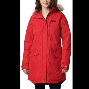 Columbia Women’s Large Suttle Mountain Long Insulated Jacket never worn (red)